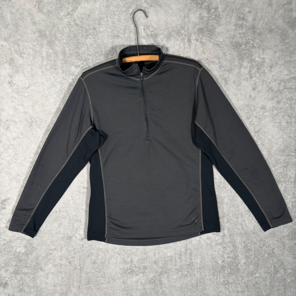 REI Mens Large Gray Black 1/4 Zip MTS Performance Pullover Base Layer 801933